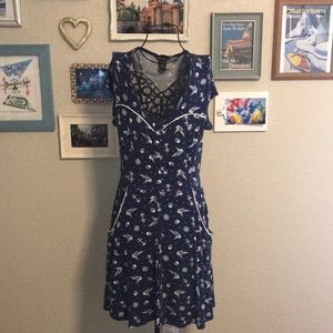 Nautical Printed Rockabilly Dress